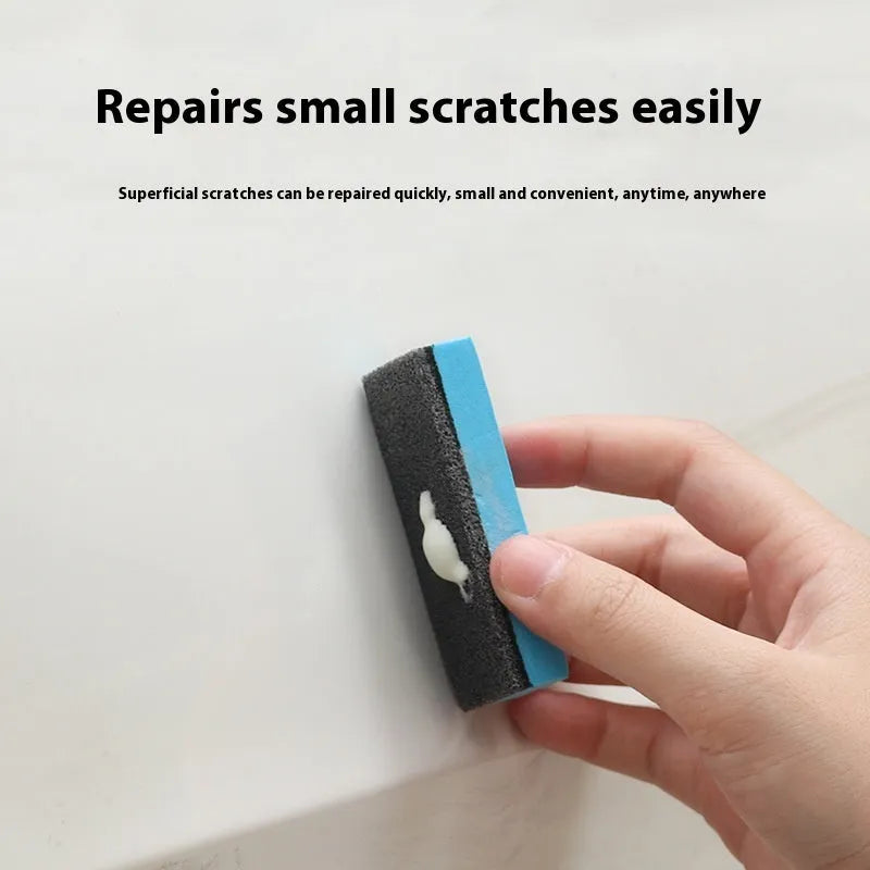 Car repair wax kit containing scratch removal compound, brightening wax, and frosted polishing sponge