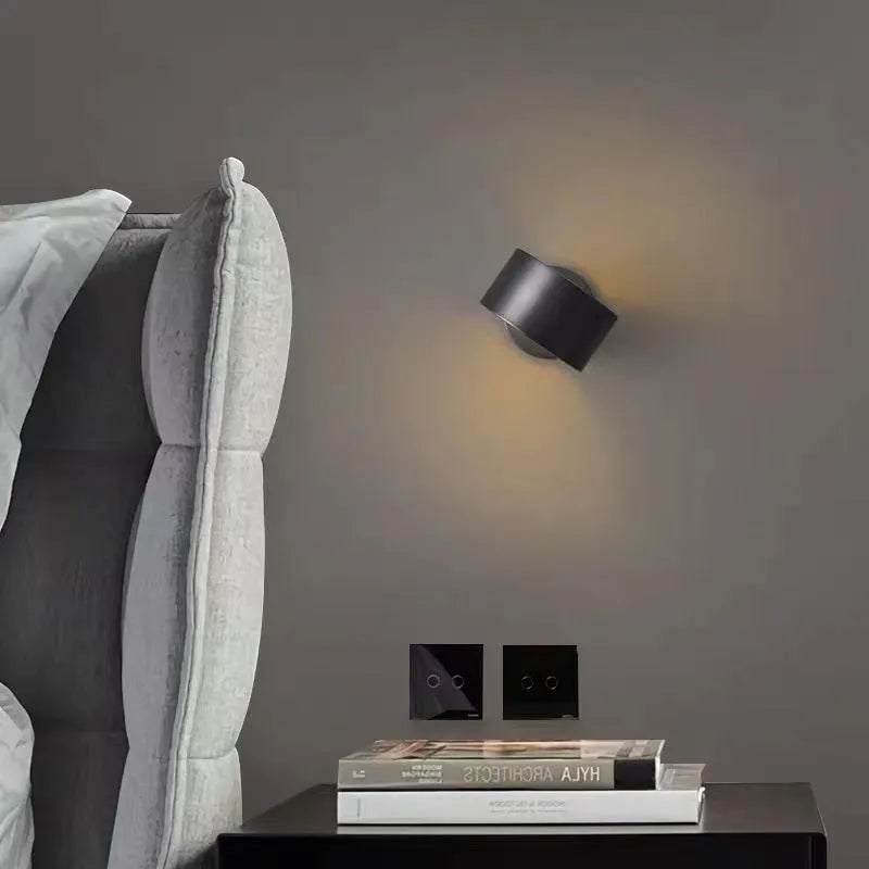 Modern copper wall lamp in black or gold finish for living room accent lighting