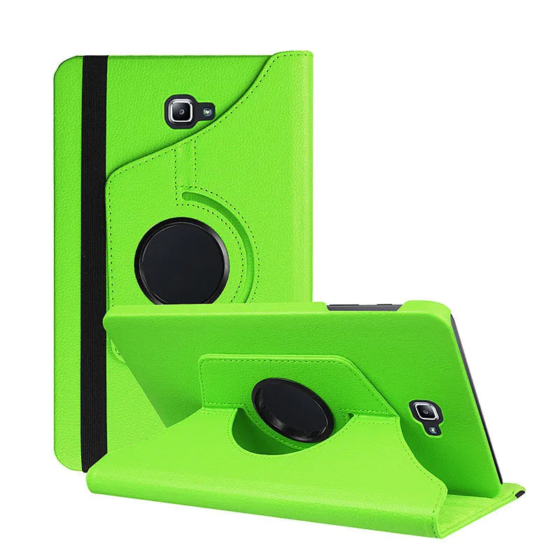 Rotating leather clamshell tablet case for iPad 1 shown in multiple colour options