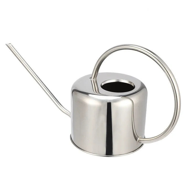 Stainless steel watering can with long spout, 2 litre capacity, black gold or silver finish
