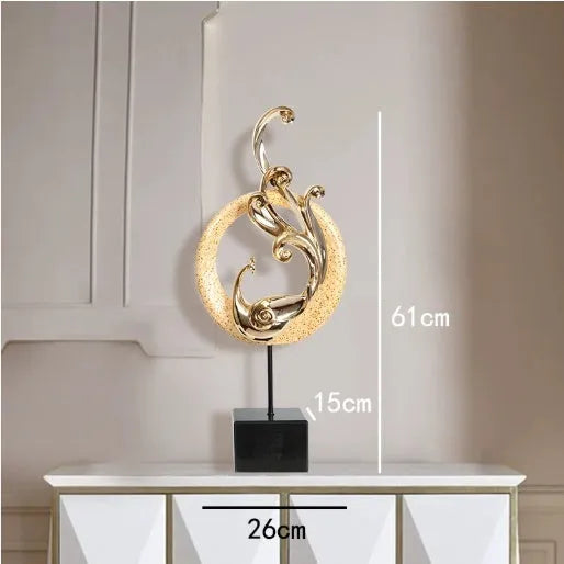 A detailed synthetic resin Phoenix ornament in a choice of rose gold, elegant silver, or festive red colour.