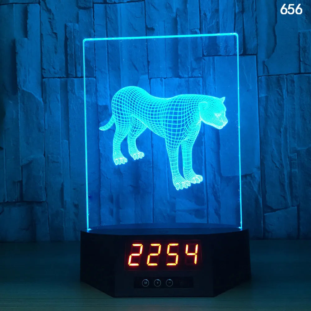 Blue dolphin 3D LED night light on a table with remote control