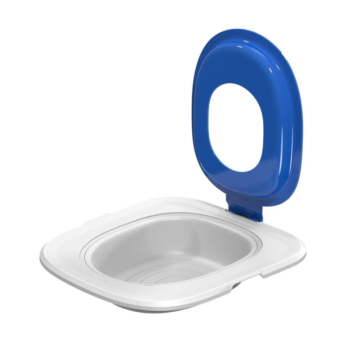 Fifth generation grey ABS plastic cat toilet trainer with integrated litter mat