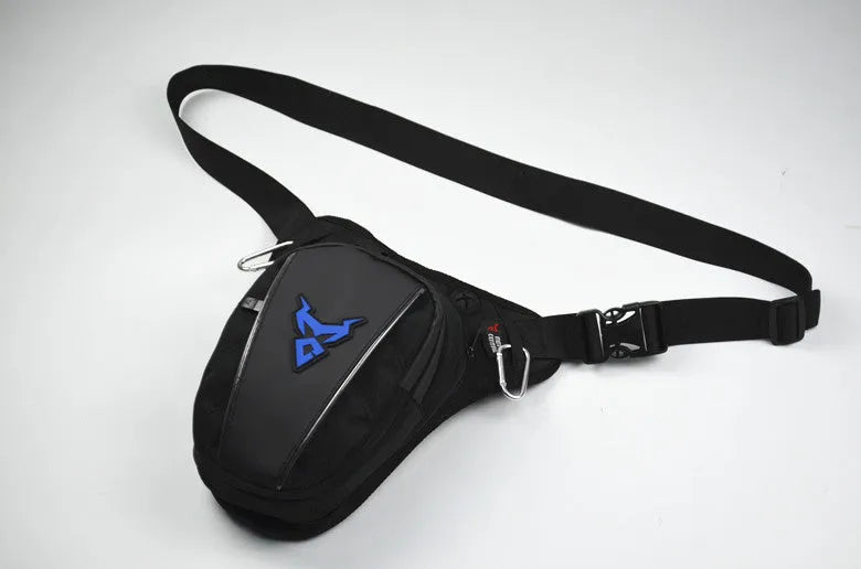 Motorcycle leg bag in 1200D Oxford cloth with crossbody shoulder waist attachment options