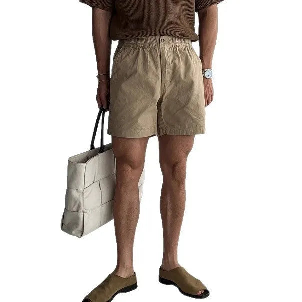 Cotton loose fit sports shorts in black, white or khaki colour for summer athletic activities