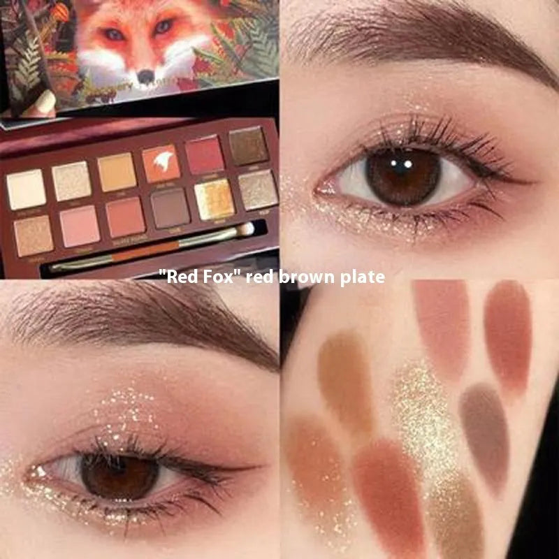 Animal themed twelve-color eye shadow palette with universal skin type design