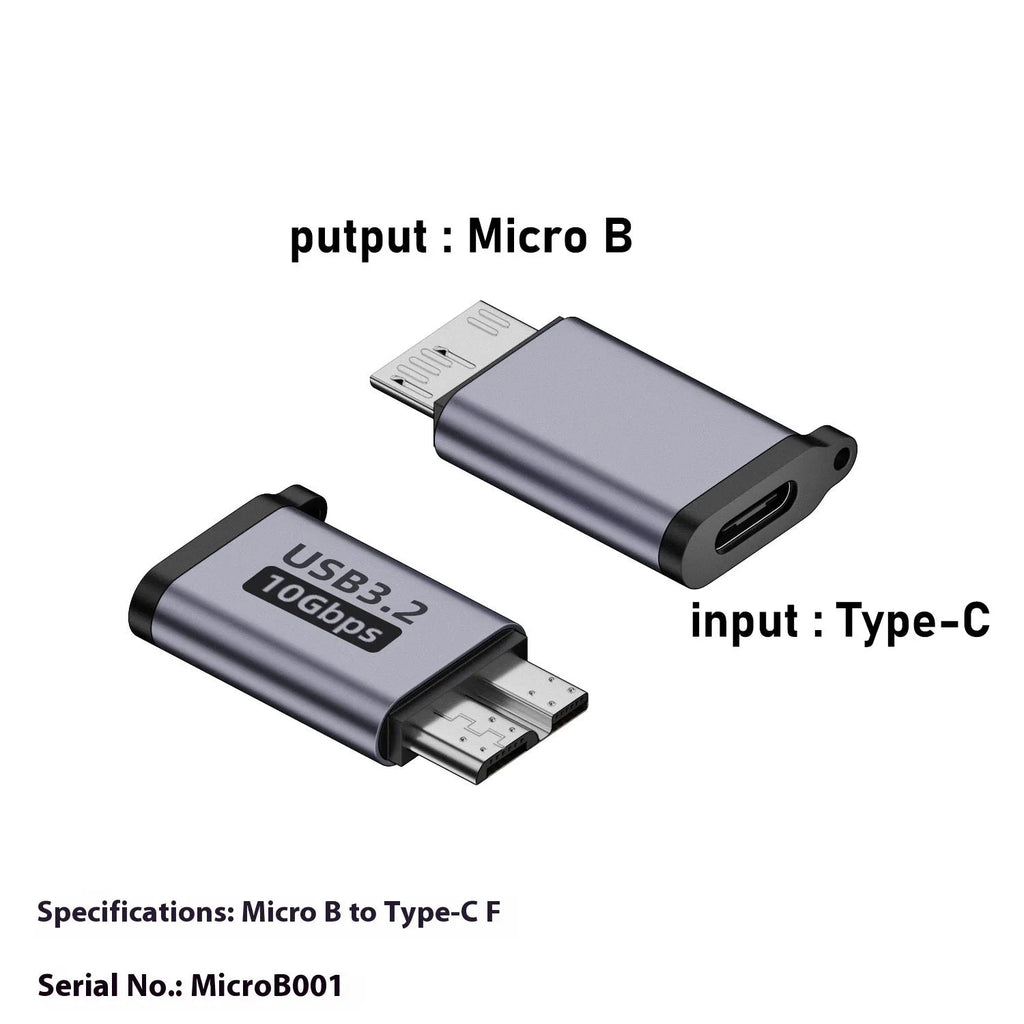 Set of four Micro B to USB and Type-C adapter converters for data transfer and charging.