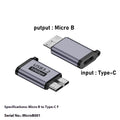 Set of four Micro B to USB and Type-C adapter converters for data transfer and charging.