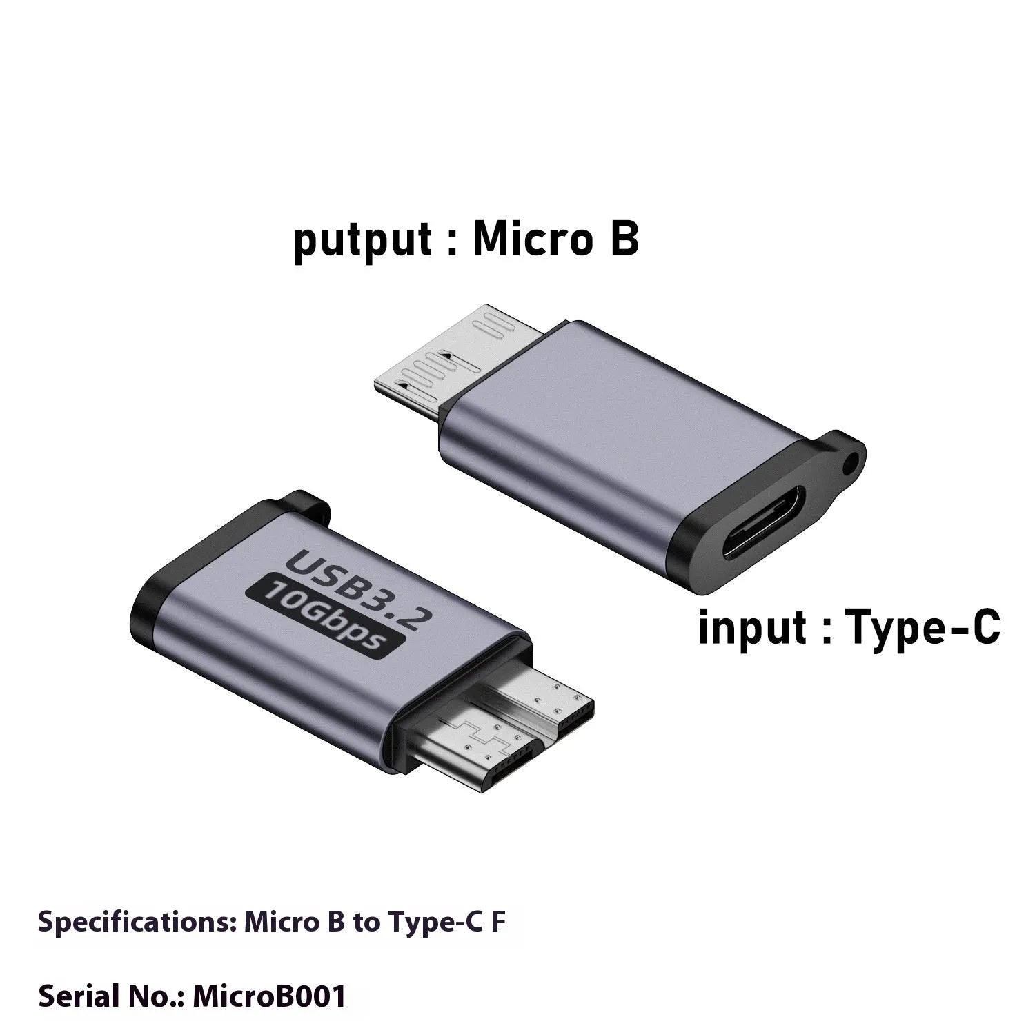 Set of four Micro B to USB and Type-C adapter converters for data transfer and charging.