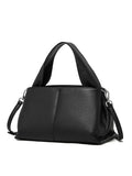 Women's genuine leather messenger bag in retro cowhide with horizontal square shape and double shoulder straps
