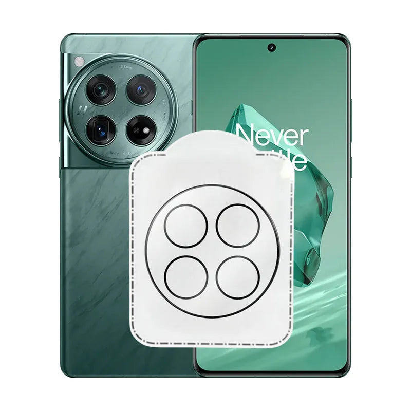 Large arc HD tempered glass lens protector for OnePlus 12, Find N3, OnePlus 11 with AR enhanced black ring