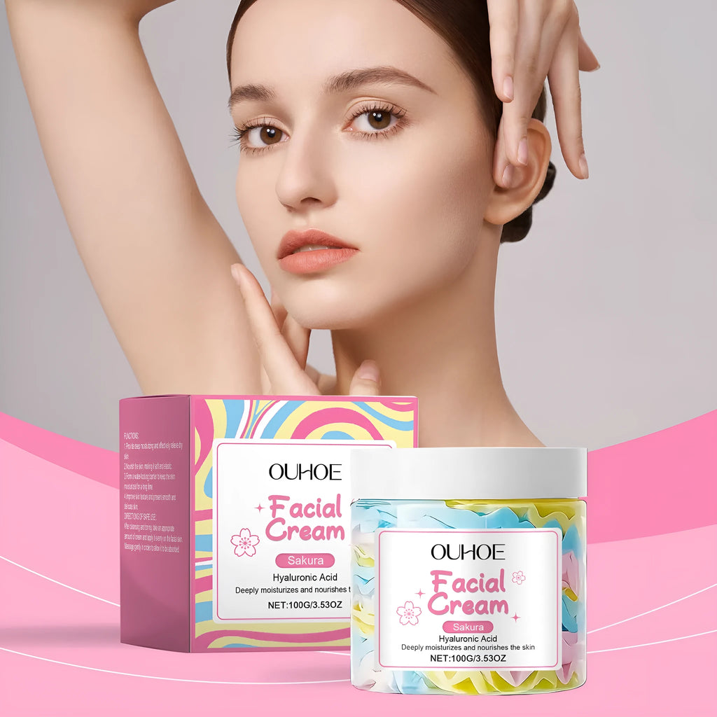 Sakura Butter Cream face moisturiser in 5.7cm cube jar with 100g content