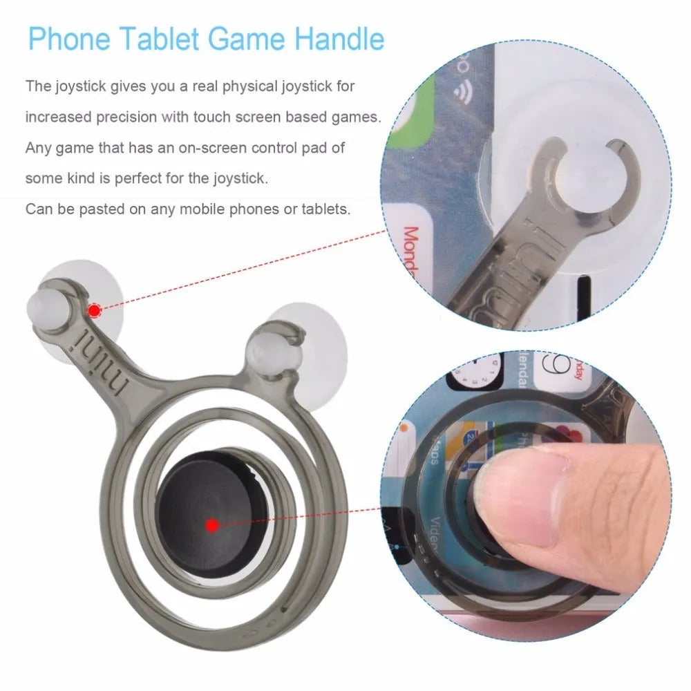 Pair of clear and black mini joysticks for mobile phone and tablet touch screen gaming