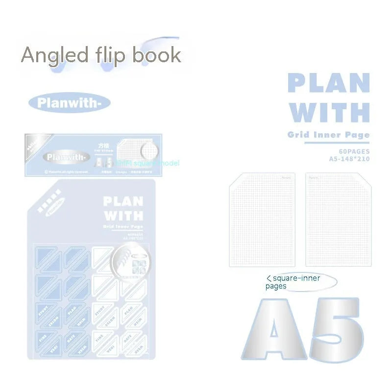 Oblique angle artsy ins style salt series student draft notebook with 60 sheets