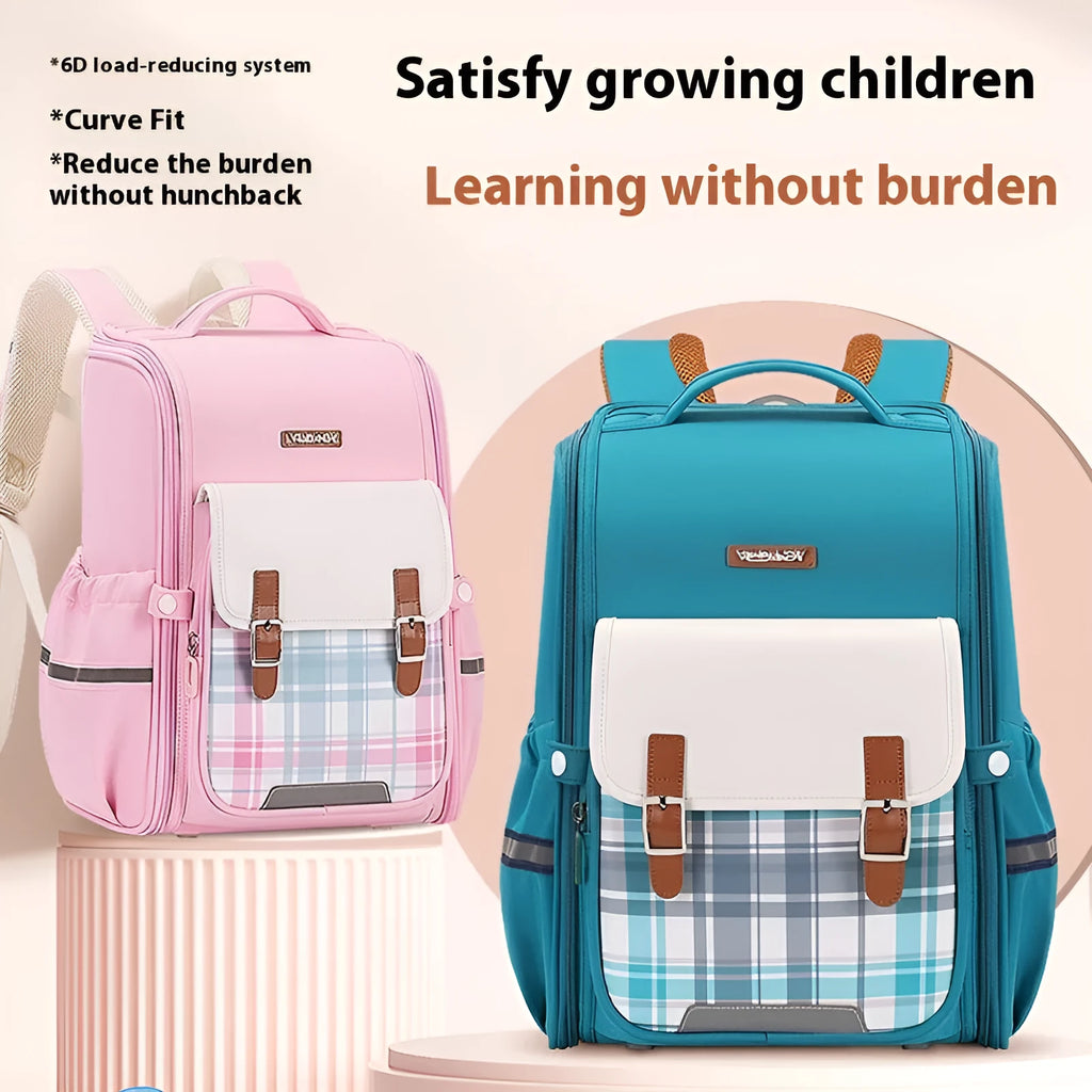 Oxford cloth student schoolbag in multiple colour options including beige, green, pink, navy and royal blue variants