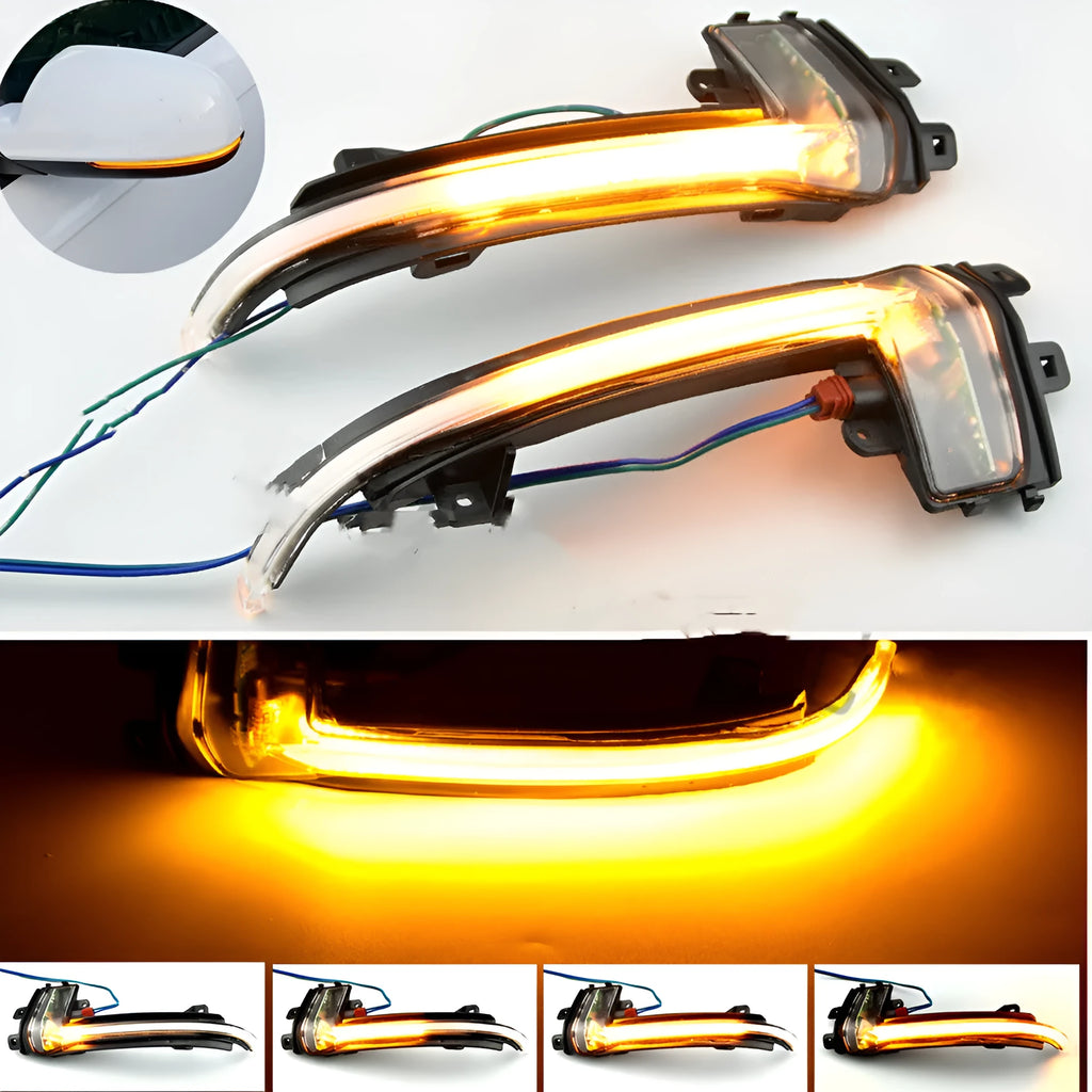 Audi B8/B8.5 dynamic LED mirror turn signal indicator in black or white finish