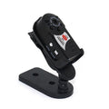 Black wireless Wifi security camera with LCD screen, for remote monitoring with night vision.