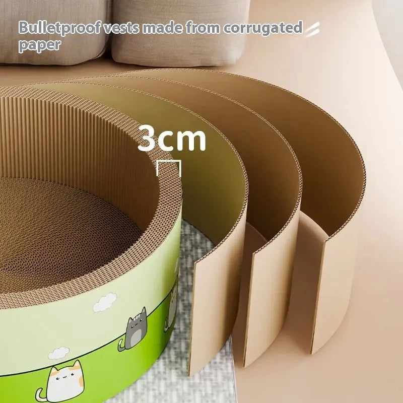 Large round cat scratch board with deep pit texture in 45cm and 50cm sizes