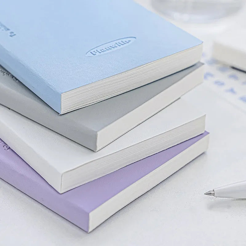 Embossed simple visual A5 meter book with perfect binding, shown in blue cover option