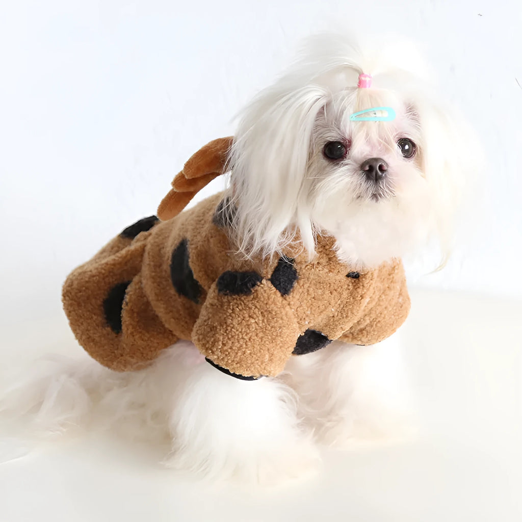 Polka dot pattern pet clothing for cats and dogs in skirt or four-leg styles