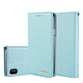PU leather iPhone flip case in multiple colours showing front card slot and flip cover for Apple iPhone models