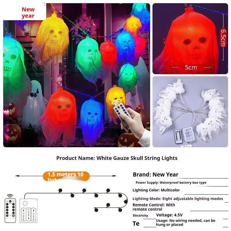 Halloween coloured LED light strand with plastic shell and battery box for indoor wall decoration