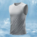 Men's loose fit bamboo fibre sports waistcoat vest in Lake Blue colour