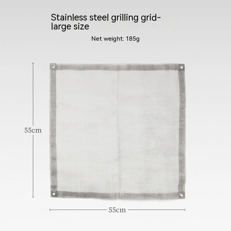 Stainless steel barbecue net grill in silver colour, large and medium size options