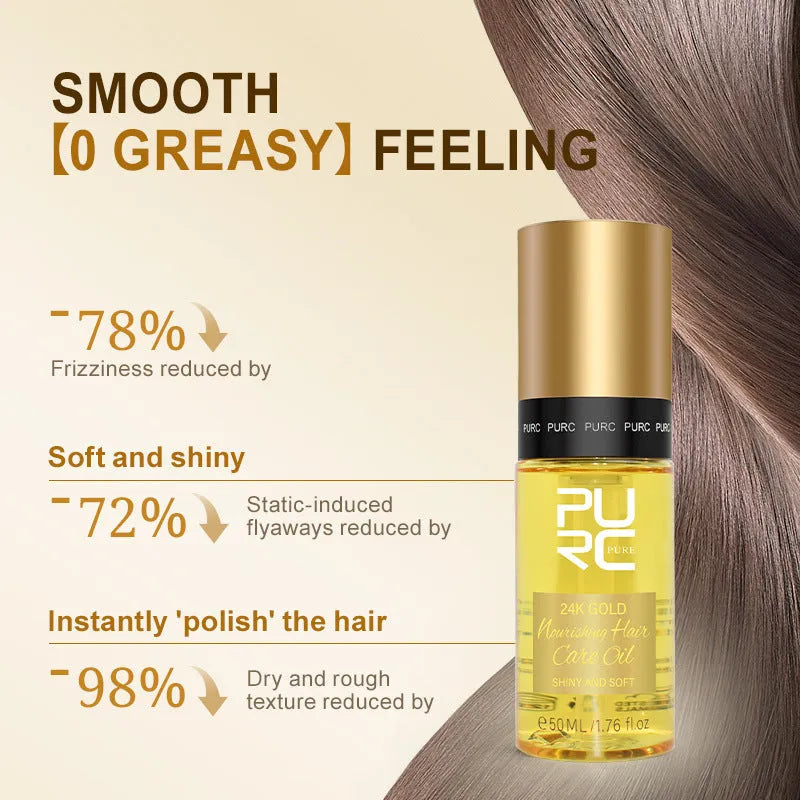 Yellow 50ml hair care essential oil bottle for curly hair and scalp treatment