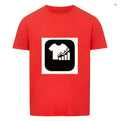 Red striped short sleeve T-shirt in Japanese retro style with linen silk blend fabric