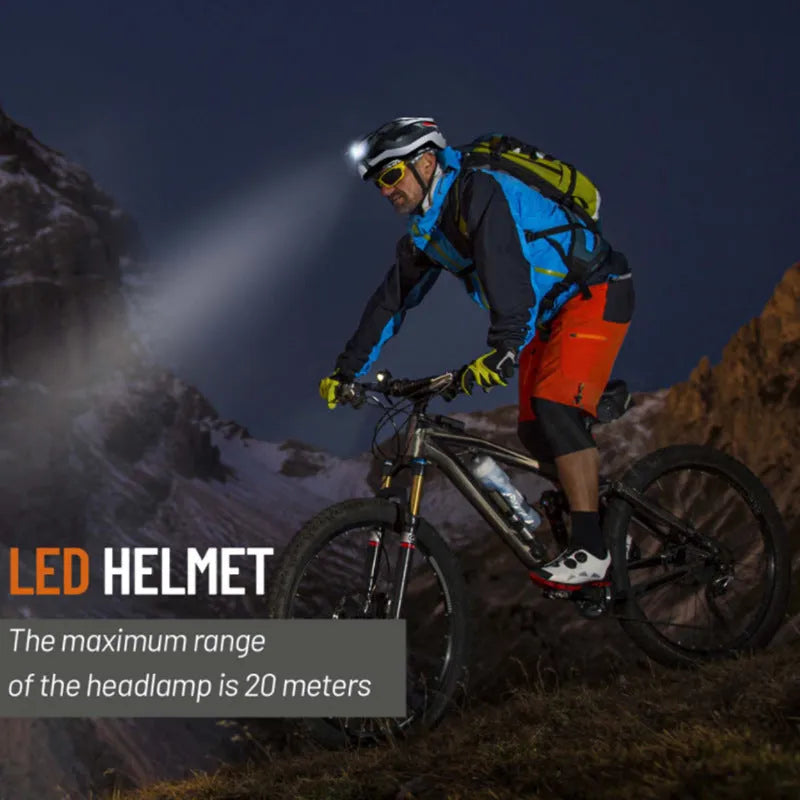 Black and grey smart cycling helmet with integrated LED warning lights on rear and Bluetooth connectivity