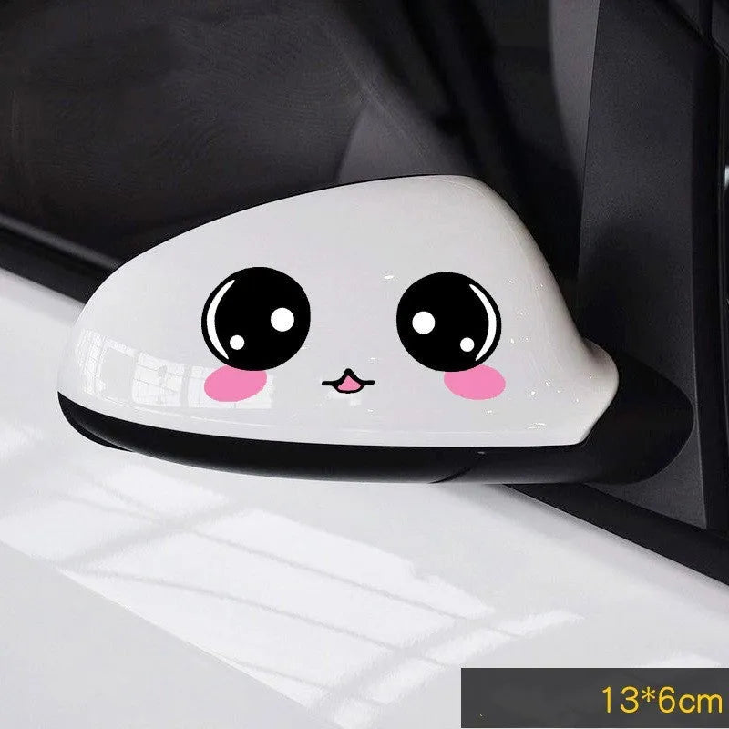 Reflective cartoon eye car body stickers pair for electric vehicle decoration
