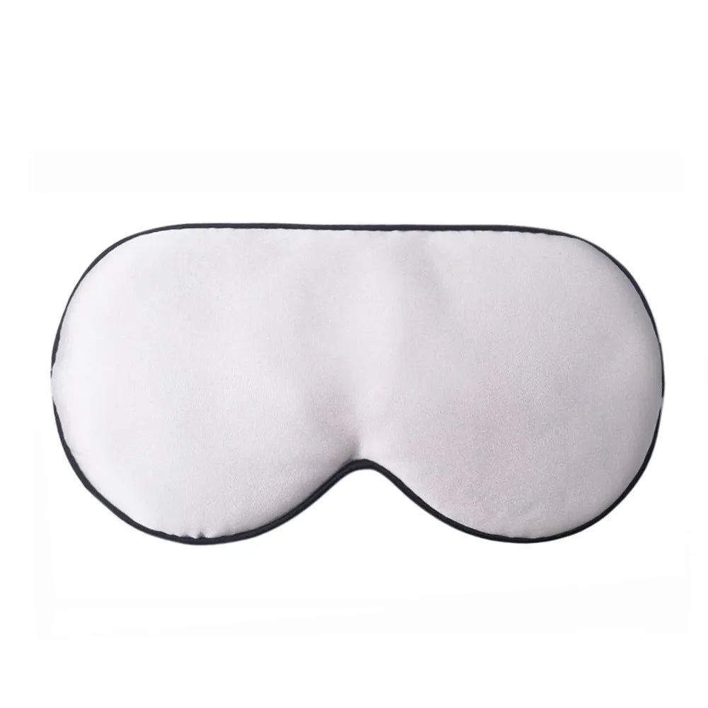 Double-sided mulberry silk sleep mask showing embroidered print in a selection of its 22 colour options.