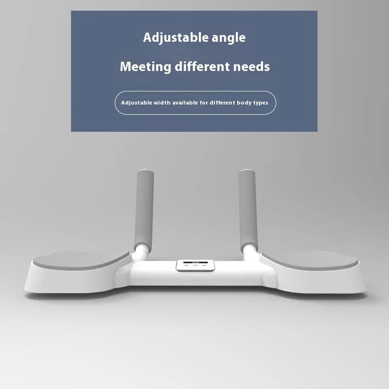 White flat support trainer with alloy aluminium tube frame and ABS plastic components on a floor.