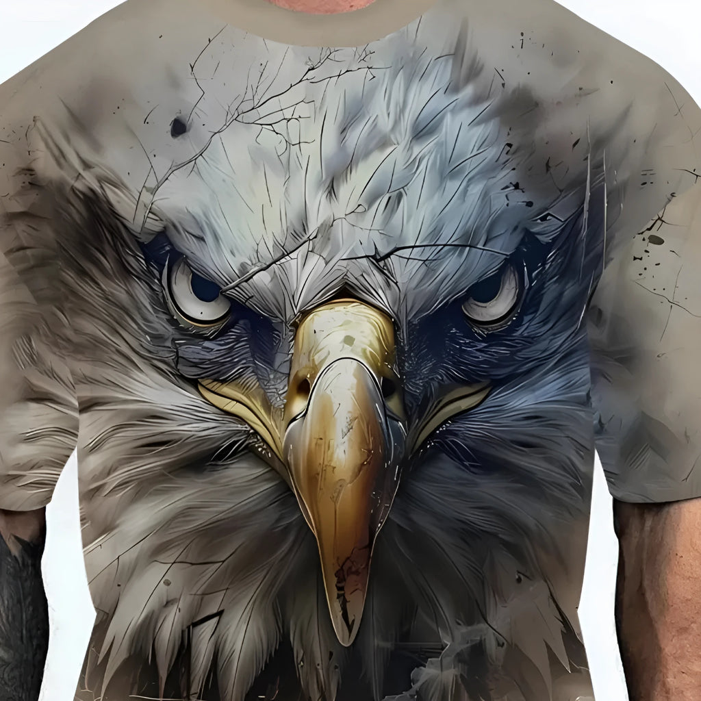 Men's loose fit T-shirt with short sleeves in chemical fibre blend fabric