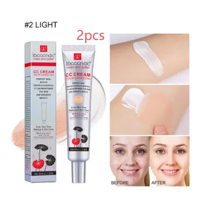 Erborian BCC Centella Asiatica CC cream tube in Light and Dark shades, a colour-correcting makeup base.