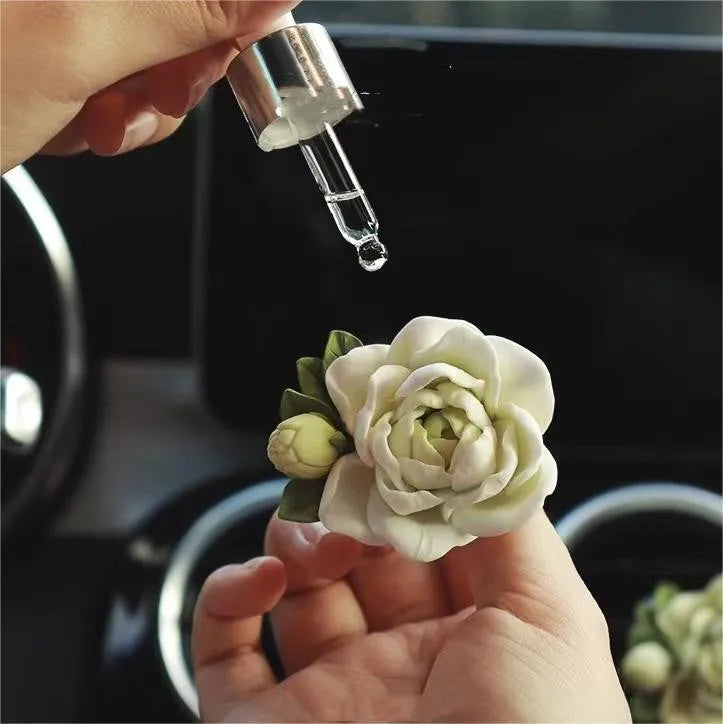 Jasmine car air vent solid perfume diffuser with gypsum base and essential oil