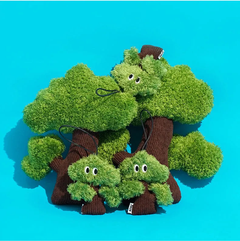 Pine tree shaped cat chew toy pendant that doubles as a tease stick.