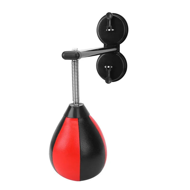 Pear-shaped boxing speed ball with double suction cups and PU construction for home training