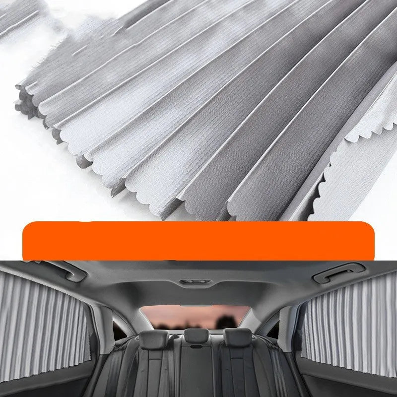 Auto retractable car sunshade roller blind in thick opaque cloth material