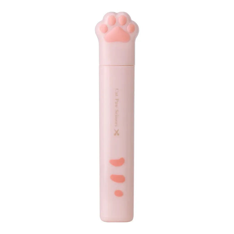 Cat paw mini folding scissors with stainless steel blades in four colour options