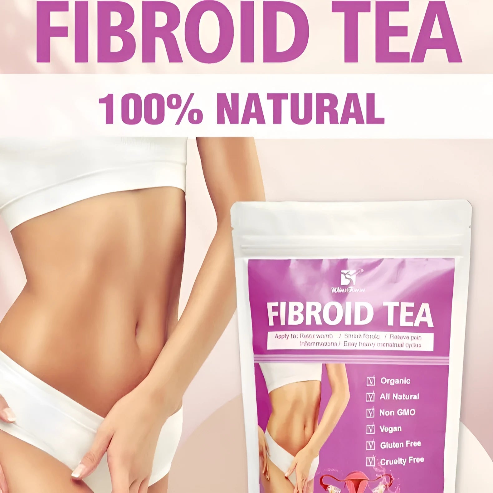 Winstown Fibroid Herbal Tea Bag in C83 packaging with cold extract preparation
