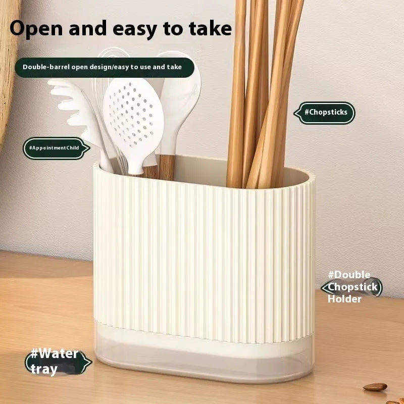 Plastic wall-mounted chopsticks cage kitchen utensil holder in modern style.