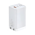White 12V car charger with USB and Type-C ports for vehicle device charging