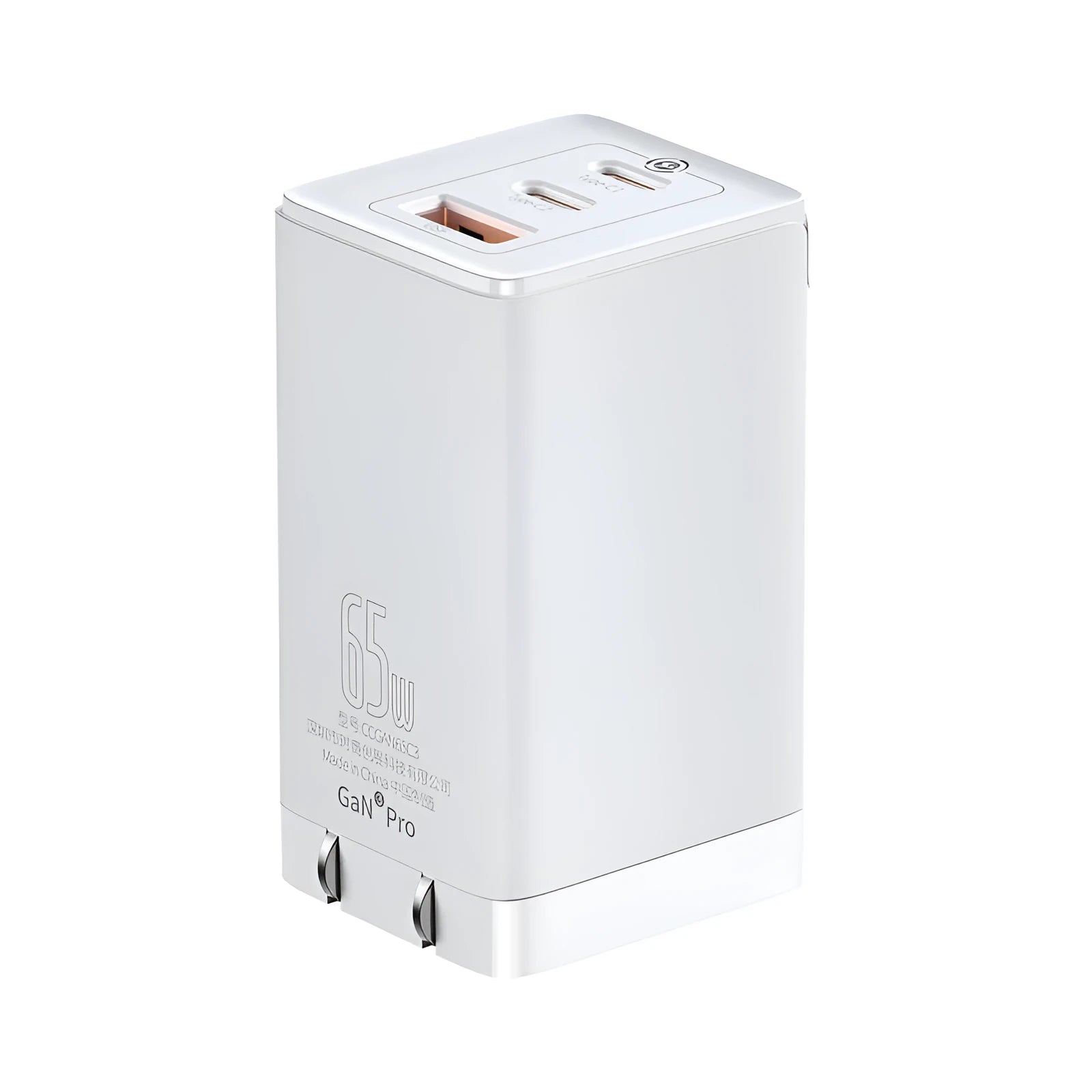 White 12V car charger with USB and Type-C ports for vehicle device charging