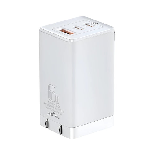 White 12V car charger with USB and Type-C ports for vehicle device charging