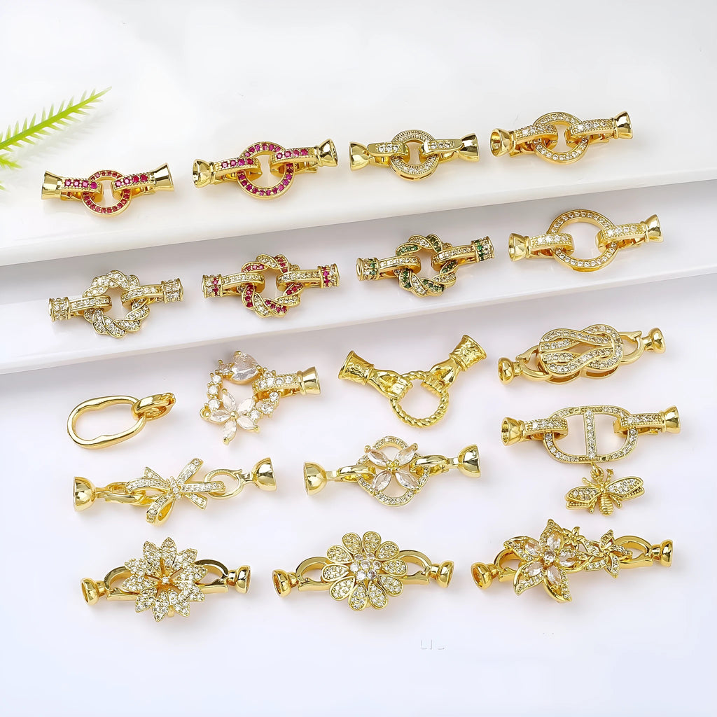 Small gold-plated metal chain buckle for DIY necklace jewellery making