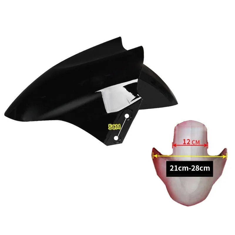 ABS plastic front wheel fender for an electric car, shown in a choice of colours including red, white, and black.
