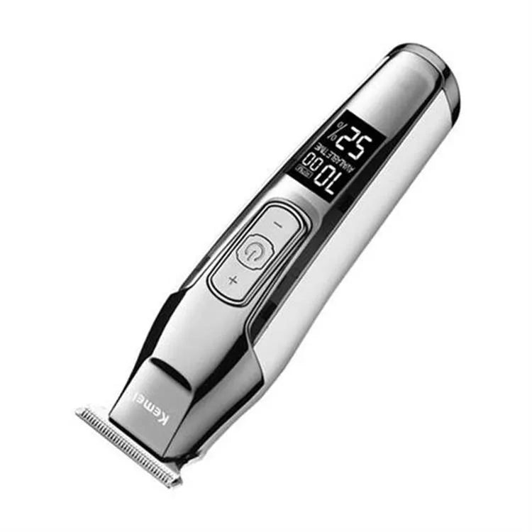 Barber scissors with LCD display on oil head, stainless steel construction with USB charging capability