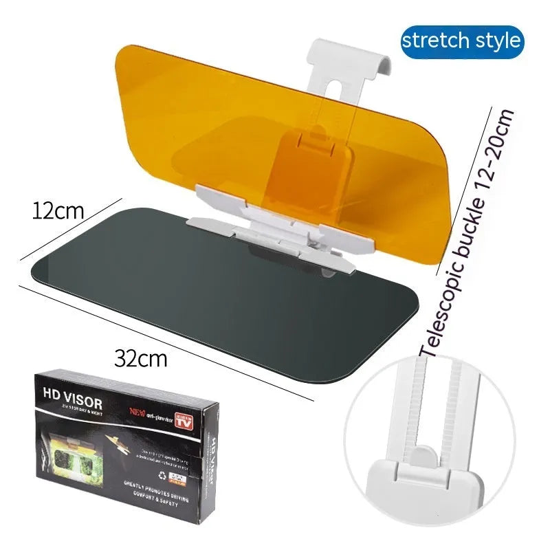 Anti-high beam goggles dual-use car sun visor with acrylic lens and telescopic installation